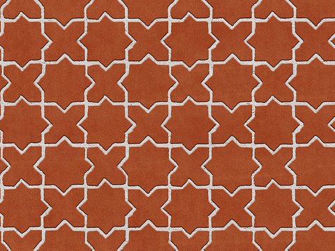 Seamless Pottery Tile Geometric Patchwork Floor Tile Sidewalk Road Ground Square Paving