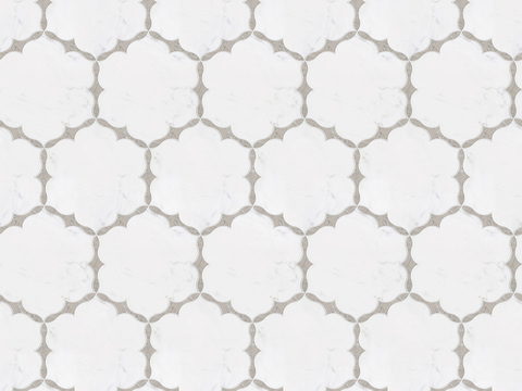 Seamless Modern White Marble Stone Geometric Splicing Parquet Pattern Tile Floor Tile Wall Tile