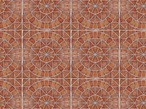 Seamless Pottery Tile Geometric Patchwork Floor Tile Sidewalk Road Ground Square Paving