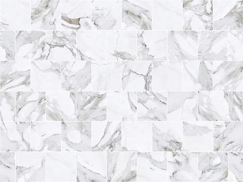 Seamless Modern White Marble Stone Geometric Splicing Parquet Pattern Tile Floor Tile Wall Tile