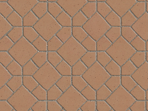 Seamless Pottery Tile Geometric Patchwork Floor Tile Sidewalk Road Ground Square Paving