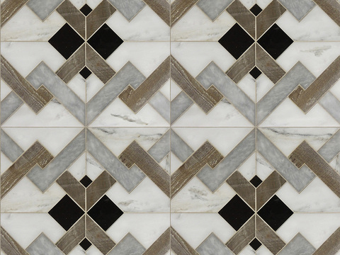 Seamless Modern Marble Stone Geometric Splicing Parquet Pattern Tile Floor Tile Wall Tile