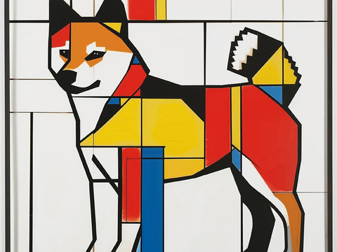 geometric animal painting