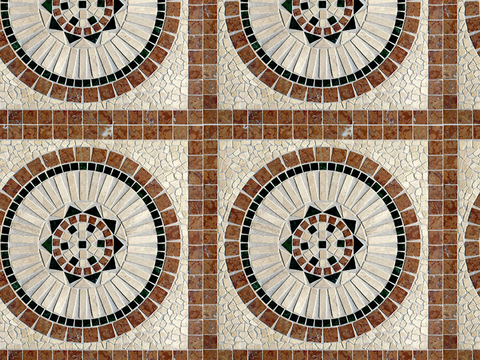 Seamless Stone Mosaic Mosaic Floor Tile Sidewalk Road Ground Square Paving