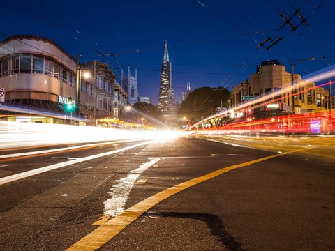 City Street Night View