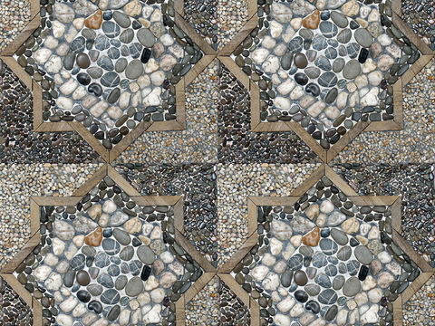 Seamless Stone Mosaic Mosaic Floor Tile Sidewalk Road Ground Square Paving