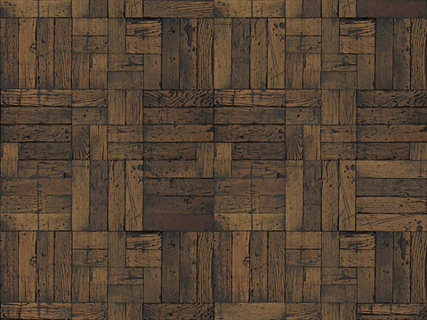 Seamless Geometric Parquet Textured Wood Floor