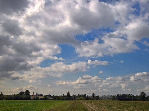 Cloudy blue sky landscape landscape