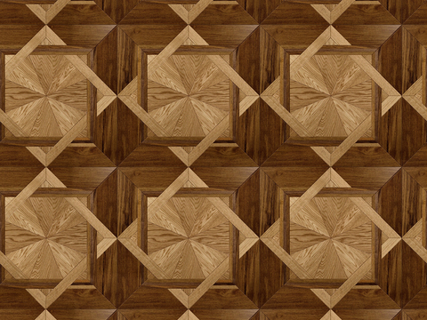 Seamless Geometric Parquet Textured Wood Floor