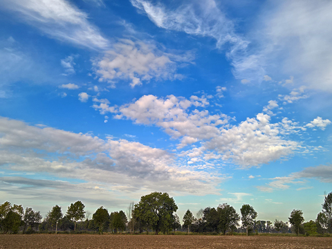 Cloudy blue sky landscape landscape