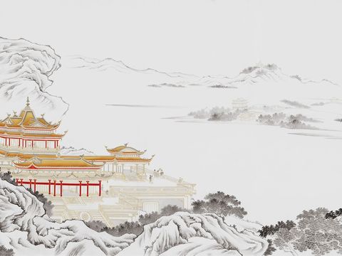 new chinese style mural