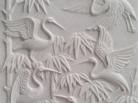 flower and bird relief