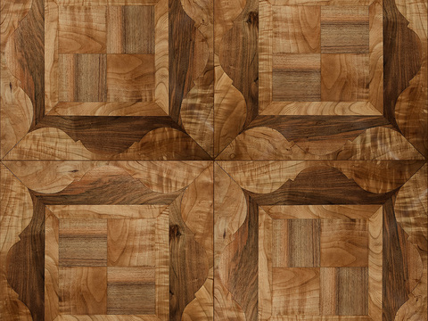 Seamless Geometric Parquet Textured Wood Floor