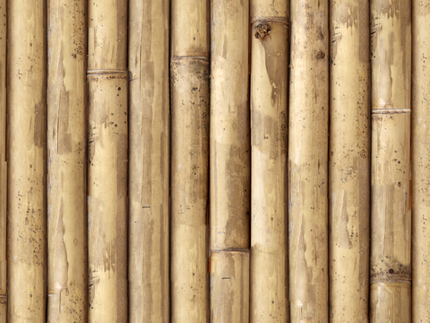 Seamless yellow distressed bamboo pole bamboo fence