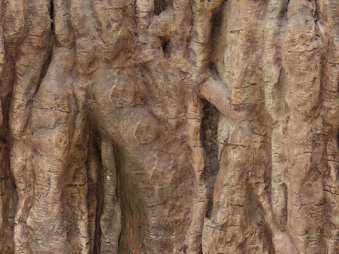 Seamless cracked dry bark trunk texture