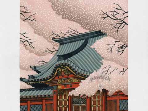 Japanese architectural decorative painting