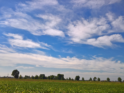 Cloudy blue sky landscape landscape