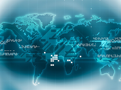 Modern science and technology map electronic screen