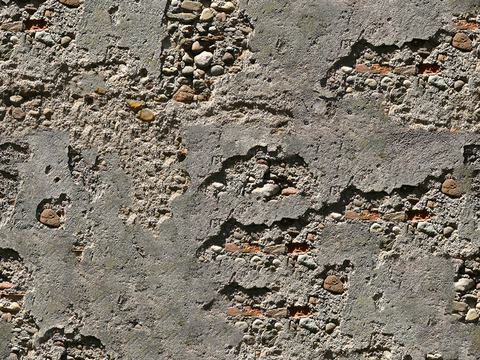 Seamless gray old damaged concrete cement wall ground