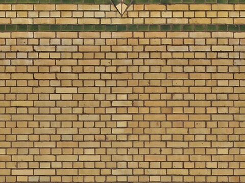 Seamless yellow brick wall exterior wall ground