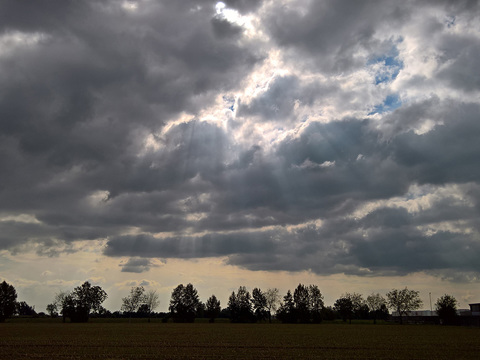 Cloudy blue sky landscape landscape