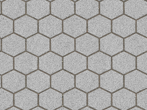 Seamless light gray Hexagonal Stone Parquet Floor Tile Sidewalk Road Ground Square Paving