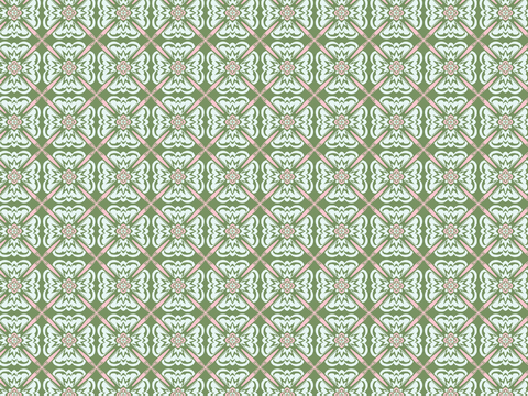 Green tile Chinese pattern wallpaper