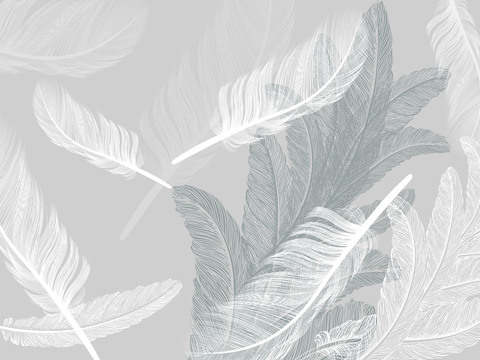 Light Feather Pattern Mural