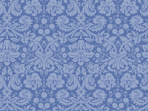 Seamless Blue European French Classical Pattern Wallpaper Wall Cloth Wall Cloth