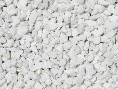 White cobblestone gravel ground