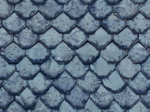 Seamless blue villa building roof Chinese antique slate tiles