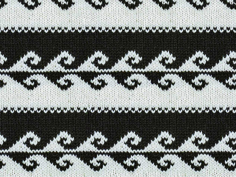 Seamless Black Wool Jacquard Knit Pattern Cloth Fabric