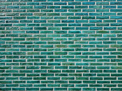 Cyan brick wall