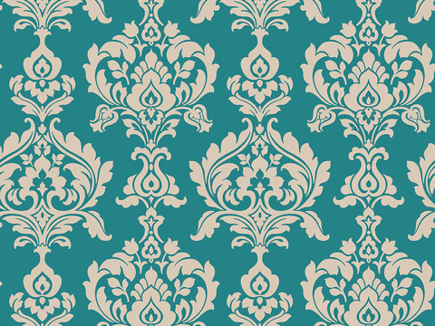 Seamless Blue European French Classical Pattern Wallpaper Wall Cloth Wall Cloth