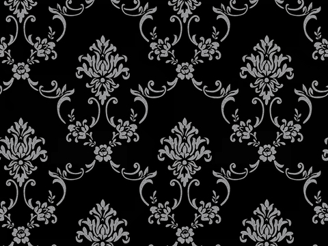 Seamless Black European French Classical Pattern Wallpaper Wall Cloth Wall Cloth