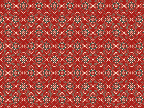 Red tile Chinese pattern wallpaper