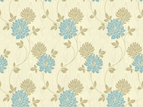 Seamless Blue European French Classical Pattern Wallpaper Wall Cloth Wall Cloth