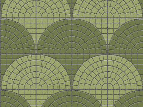 Seamless Green Goose Soft Stone Patchwork Floor Tile Sidewalk Road Ground Square Paving