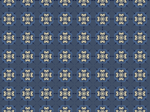 Blue tile Chinese pattern wallpaper