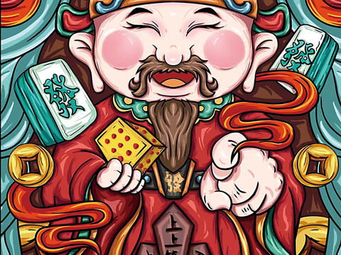 New Chinese Style National Tide Mahjong Mural