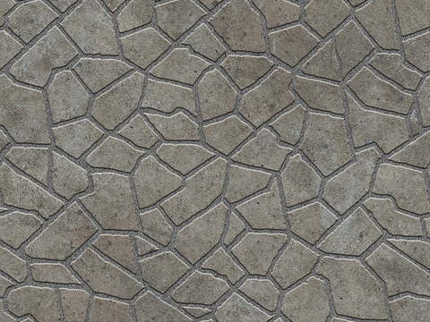 Seamless irregular mosaic slate floor tile pavement road ground square paving