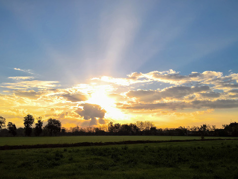 Sunrise sunset cloudy sky landscape landscape