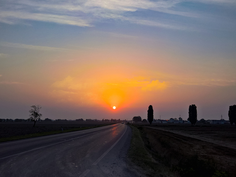 Sunrise sunset cloudy sky landscape landscape