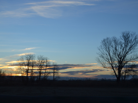 Sunrise sunset cloudy sky landscape landscape