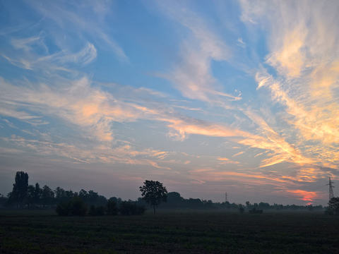 Sunrise sunset cloudy sky landscape landscape