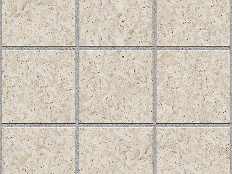 Seamless beige granite stone parquet floor tile sidewalk road ground square paving