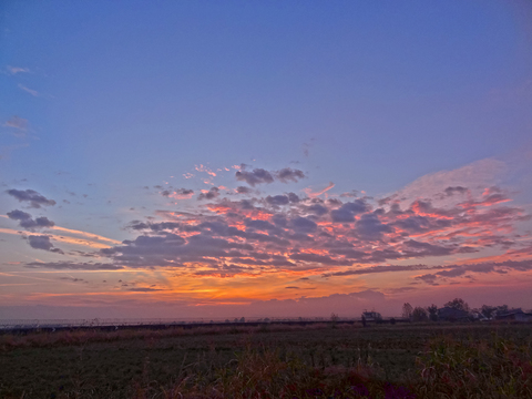 Sunrise sunset cloudy sky landscape landscape