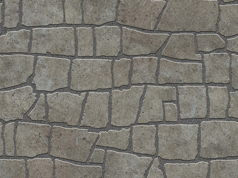 Seamless irregular mosaic slate floor tile pavement road ground square paving