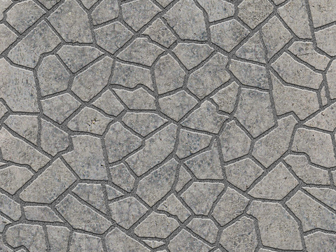 Seamless irregular mosaic slate floor tile pavement road ground square paving