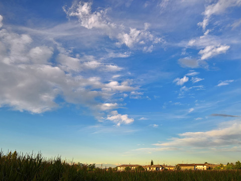 Sunrise sunset cloudy sky landscape landscape